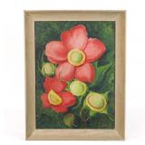 Painting: Floral Subject Signed 'Veda'