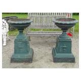Pair Cast Iron Urns
