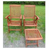 Pair Teak Chairs Lot