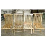 Set of Teak Folding Chairs