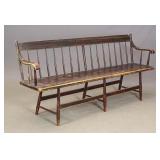 19th c. Painted Deacon's Bench