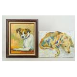 Two Original Dog Paintings