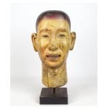 Folk Art Carved Wooden Head