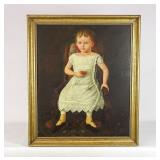 Painting: 19th c. Portrait of a Child