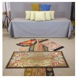 Hooked Rug & Pillow Lot