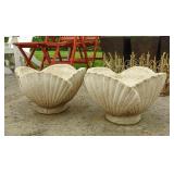 Pair Cast Stone Urns