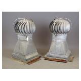 Two Metal Chimney Ventilators