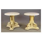 Pair of Marble Top Lamp Tables