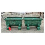 Pair Cast Iron Planters
