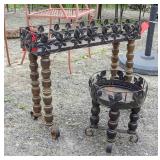Wrought Iron and Wood Planters
