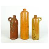 Three Early Salt Glaze Beer Bottles