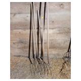 5 SMALL 3 TINE PITCH FORK