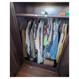 METAL WARDROBE WITH VINTAGE CLOTHING