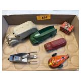 VINTAGE KIDS CAR TOYS, METAL AND RUBBER, WIND UP