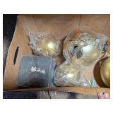 4 LARGE GLOBE ORNAMENTS
