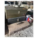 3 METAL TOOL BOXES, 1 IS NEW