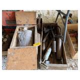 TRACTOR TOOLBOX OF INNER TUBES & GREASE GUNS