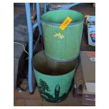 3 VINTAGE METAL TRASH CANS