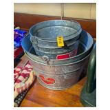 4 VINTAGE GALVANIZED BUCKETS