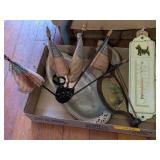 ANTIQUE DOG THERMOMETER, PARADE ORNAMENT & MORE
