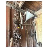 VINTAGE CLAPS, FUNNEL, CHAIN PIECES, AND MORE