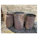 3 VINTAGE HEAVY DUTY STEEL DRUMS