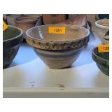 8' PINK& BLUE BAND STONEWARE MIXING BOWL