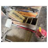 VINTAGE IH TRACTOR MIRROR AND WOODEN BOXES
