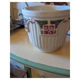 ANTIQUE STONEWARE FLOWER POT
