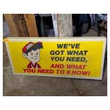 DOUBLE SIDED PLASTIC HARDWARE HANK SIGN
