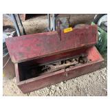 ANTIQUE WOODEN TOOLBOX WITH WHEAT TEETH