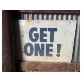 2 - GET ONE SERVICE STATION SIGNS, METAL, 38X24