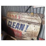 COME CLEAN FILTER METAL SIGN, VINTAGE SINGLE SIDED