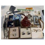 VINTAGE JEWLERY, CUFFLINKS, PINS, NECKLACES, MORE