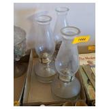 3 GLASS OIL LANTERNS
