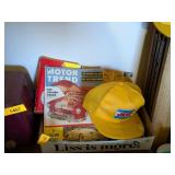 VINTAGE JEEP & CAT HATS, VINTAGE AUTO MAGAZINES