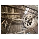 LARGE BARN BUTCHER WHEEL, BUYER TO REMOVE