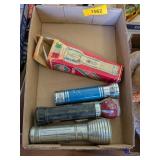 4 VINTAGE FLASHLIGHTS