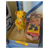 ANTIQUE HIKING BEAR WIND-UP WITH ORIGINAL BOX