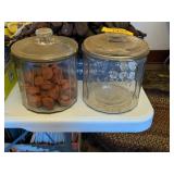 2 GLASS CIGAR CANNISTERS