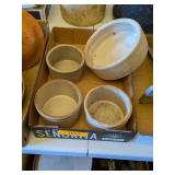 4 SMALL STONEWARE CROCKS