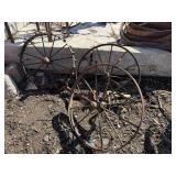 3 MEDIUM ASSORTED STEEL WHEELS