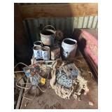 VINTAGE CANS, TINS, AND CHAIN COLLECTION