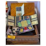 DECORATIVE WOOD BOX WITH SEWING KIT