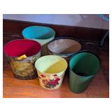 5 ANTIQUE TRASH CANS