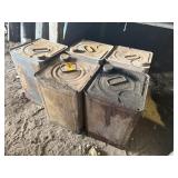 5 VINTAGE FUEL/OIL CANS
