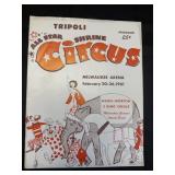 TRIPOLI 1961 CIRCUS PROGRAM