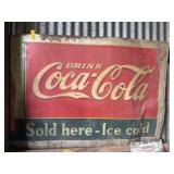 VINTAGE 4X2.5FT METAL COKE SIGN