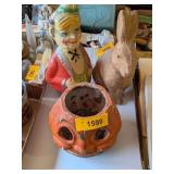 PAPER MACHE RABBIT, CLOWN & JACK-O-LANTERN