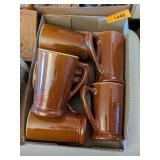 6 MATCHING STONEWARE MUGS